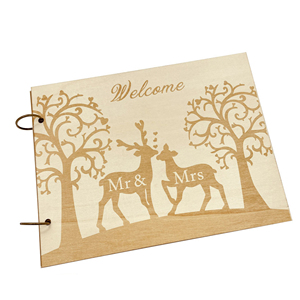 Album en bois Message cahier fiançailles mariage Table décoration en bois Signature livre d'or pour mariage - Product Image 3