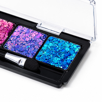 Palette de fards à paupières en gel scintillant végétalien GP Private Label, résistante à l'eau, haute pigmentation, pour festivals et soirées