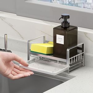 Mutfak Lavabosu Sünger Tutucu Duvara Monte Tezgah Üstü Bulaşık Bezi Saklama Rafı Lavabo Düzenleyici Mutfak Lavabosu Aksesuarları için - Product Image 2