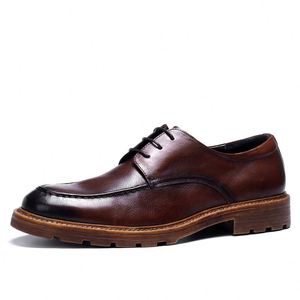Zapatos Casuales de Negocios ASTON M.JAZZ para Hombre, de Cuero Vacuno Genuino, Impermeables, Antideslizantes, con Cordones, para Oficina y Carrera Profesional, con Suela Gruesa para Otoño - Product Image 1
