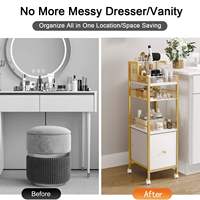 Organisateur de maquillage moderne et portable en plastique, panier compartimenté avec poignée, rangement de salle de bain pour pinceaux de maquillage, fards à joues et palettes de fards à paupières