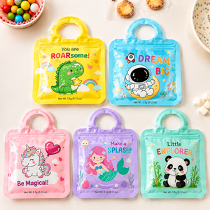 Printed Holographic Plastic <b>Bag</b> Stand-Up Ziplock Tear Notch Pouch Die-Cut Shaped Candy Beef Jerky Snack <b>Packaging</b> <b>Bags</b> - Product Image 1