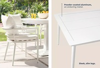 Ensemble de salle à manger de jardin moderne, chaises en aluminium, table, coussin imperméable, meubles d'extérieur durables, utilisation en terrasse, capacité 6 personnes
