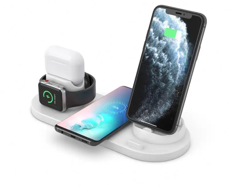 Multifunctional Mobile Wireless Charging Iphone Samsung Mobile QI Charger 3 In 1 Wireless Charger 15w Fast Charging Stand