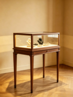 Vitrine à bijoux classique vintage avec éclairage LED, design écologique et durable