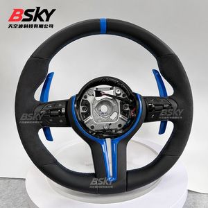Paletas de Cambio Largas de Gamuza Azul para Volante de <span class=keywords><strong>BMW</strong></span> 320 <span class=keywords><strong>525</strong></span> F10 F30 E90 F70 E71 F31 F32 X5 X6 F01 F07 F20 F11 F22 F25 M3 M4 M5 - Product Image 5