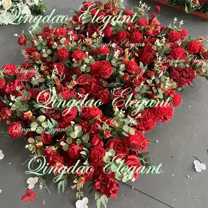 EG-WD94 Luxury Silk 80 Large Red Flower Ball Wedding Centerpieces Silk Red Rose Artificial Flower Balls