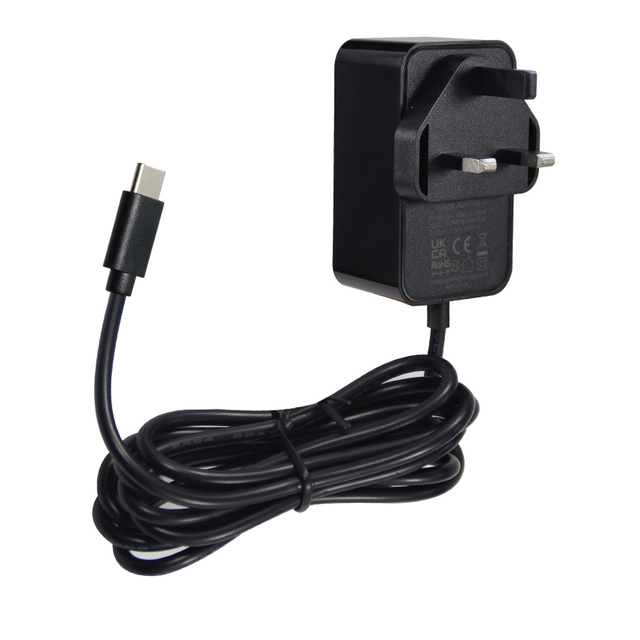 USB type C UK Plug 120V AC to 12V DC Adapter Transformer, 12 Volt 1 Amp 12W Wall Charger for LED Strip Lights, Security Camera