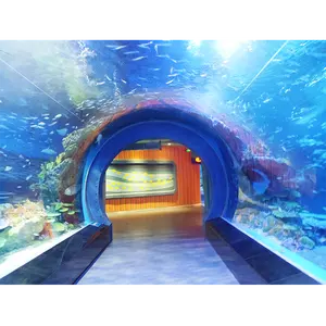 Oceanarium sualtı akrilik cam tünel akvaryumlar, şeffaf Panel akrilik balık tünel #