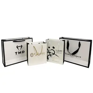 Wholesale Custom Printed White Luxury Shopping Gift Paper Bag bolsas personalizadas papel