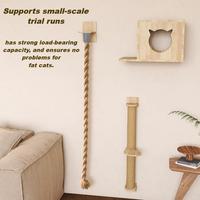 OEM/ODM Mur d'escalade mural pour chat en bois massif, griffoir en sisal, mobilier pour chat avec corde de chanvre pour chats d'intérieur corpulents