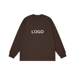 סיטונאות בסגנון יפני פשוט צבע מוצק ארוך שרוולים חולצת טריקו 300gsm סתיו חורף רב-תכליתי גברים - Product Image 1