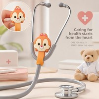 Accessoires pour stéthoscope en silicone de qualité alimentaire personnalisés, housse de protection souple avec style de dessin animé et logo imprimé, cadeaux promotionnels