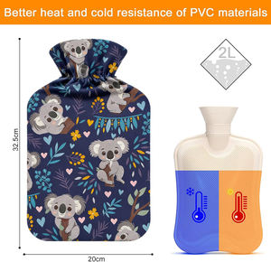 <span class=keywords><strong>Bouillotte</strong></span> en caoutchouc réutilisable avec housse en polaire, 1000 ml / 2000 ml, modèle mignon, très vendue - Product Image 2