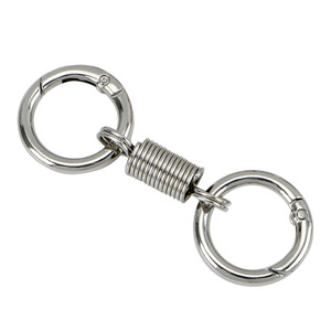 Zinc Alloy Spring Double <b>Ring</b> Keychain 73mm Car Key Accessory Simple Metal <b>Keyring</b> Pendant - Product Image 3