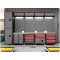 Bancs de travail en acier laminé à froid robustes Tiroirs verrouillables à 3 points Boîte à outils OEM personnalisable Armoire de rangement de garage (charge de 300kg