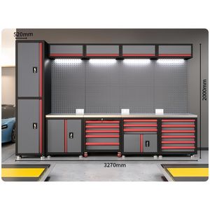 Bancs <span class=keywords><strong>de</strong></span> travail <span class=keywords><strong>en</strong></span> acier laminé à froid robustes Tiroirs verrouillables à 3 points Boîte à outils OEM personnalisable Armoire <span class=keywords><strong>de</strong></span> <span class=keywords><strong>rangement</strong></span> <span class=keywords><strong>de</strong></span> garage (charge <span class=keywords><strong>de</strong></span> 300kg - Product Image 6