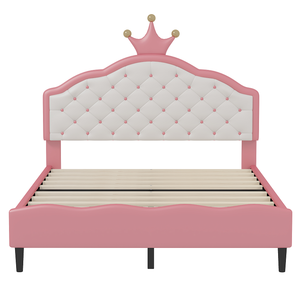 Cama Moderna de Tamaño Completo Tapizada en Terciopelo con Cabecera Acolchada y Estructura Metálica - Product Image 3