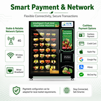 Mesin Penjual Otomatis Makanan Segar Pintar, Sayuran, Buah, Salad, Daging, Dilengkapi Pendingin, Layar Sentuh 32 Inci, 110V/220V