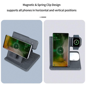 <span class=keywords><strong>Chargeur</strong></span> sans fil magnétique 3-en-1 avec clip à ressort, support de téléphone pliable, station de charge rapide pour iPhone, <span class=keywords><strong>Apple</strong></span> Watch, AirPods - Product Image 3