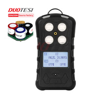 Détecteur de gaz portable 4-en-1 DUOTESI, détection et alarme haute précision d'O2/CO/H2S/CH4, pour navires/industrie/laboratoire