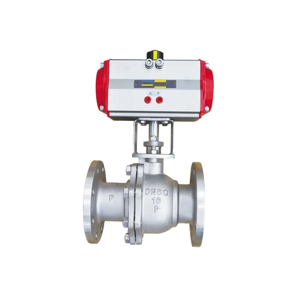 XinYi DN25 1inch 2 Way Flanged Air Operated Spring Return Pneumatic Control for Steam water oil Ball Valve