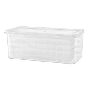 透明塑料方形储物盒冰箱冰块冷冻盒多层塑料制冰模具
