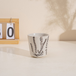 Ensemble de tasses à thé en céramique rustique peintes à la main, motif floral, tasse à café individuelle pour cadeaux - Product Image 5