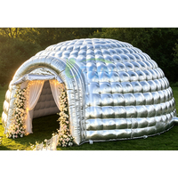 Dôme Gonflable Géant Luxe Argenté Métallisé avec Éclairage LED pour Mariages, Événements et Location en Boîte de Nuit