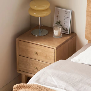 Modern Solid Wood <strong>Narrow</strong> Bedside Cabinet With Simple Small <strong>Drawer</strong> for Apartment Bedroom <strong>Storage</strong> Nightstand - Product Image 4