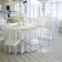 Chaises et tables transparentes pour salle de banquet, salle à manger, chaise en acrylique cristal