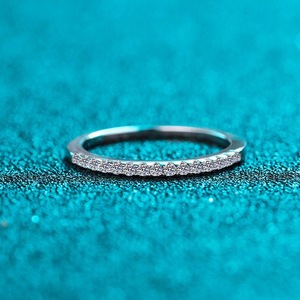 14k Real Solid White Gold 0.2ct Pave Setting Moissanite Diamond Engagement Wedding <b>Rings</b> - Product Image 4