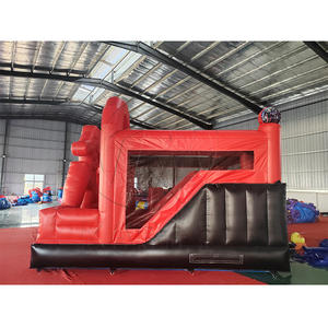 Château gonflable <span class=keywords><strong>rouge</strong></span> et noir sur le thème des bandes dessinées, château gonflable intérieur/extérieur commercial 5x5 pour enfants - Product Image 4