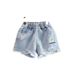 <span class=keywords><strong>Pantaloncini</strong></span> e pantaloni in denim morbidi e traspiranti per bambine, nuovi capi per l'estate, taglie forti con dettagli in pizzo - Product Image 1