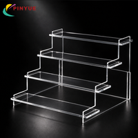 Expositor de Acrílico Transparente de 4 Niveles para Escalones, para Cosméticos, Maquillaje, Joyería, Especias, Figuras, para Mostrador de Tienda Minorista, OEM ODM