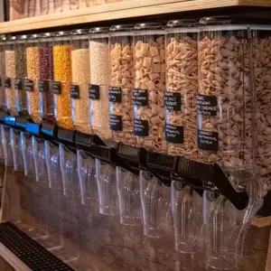 Dispenser di caramelle a parete per alimenti sfusi come distributore di cereali a base di frutta secca