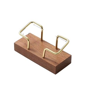 Expositor y base de almacenamiento para tarjetas de presentación de madera maciza de nogal negro de alta gama, soporte creativo para tarjetas de presentación de escritorio - Product Image 5