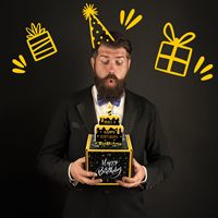 Tirelire d'anniversaire pour argent comptant noir Surprise Box Explosion cadeau pour hommes milliardaire porte-monnaie avec carte coulissante ensemble de bricolage