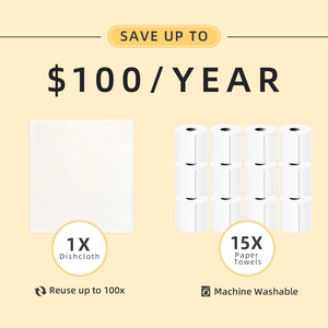 Lot de 6 chiffons de nettoyage de cuisine en coton et pulpe de bois, 70 % fibres de pulpe de bois, 30 % coton - Product Image 4