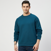 Sweat-shirt à col rond pour homme, couleur unie, manches raglan, coupe classique, tricot en coton, vêtement décontracté pour l'automne