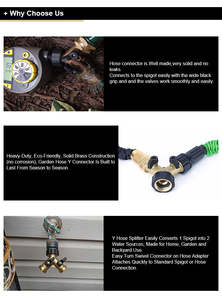 SUNSHINE Répartiteur de <span class=keywords><strong>tuyau</strong></span> <span class=keywords><strong>d</strong></span>'<span class=keywords><strong>arrosage</strong></span> Heavy Duty 2 Voies <span class=keywords><strong>Tuyau</strong></span> <span class=keywords><strong>d</strong></span>'eau en laiton massif Répartiteur en Y 2 Vannes avec 2 Rondelles en caoutchouc supplémentaires Filetage US - Product Image 4