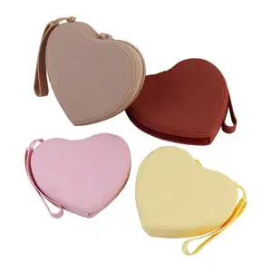 Nuevo Mini monedero en forma de corazón, regalo promocional, monedero, bolso con cremallera, monedero de silicona en forma de corazón, personalizable