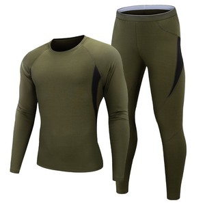 Men Thermal Underwear Set Long Sleeve Fleece Lined Warm <b>Base</b> <b>Layer</b> For Outdoor Fitness Tactical Wear - Product Image 4