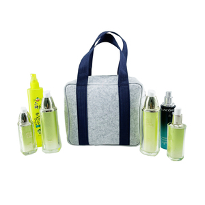 Lipstick Bag <b>Mirror</b> Portable Mini Cosmetic <b>Makeup</b> Organizer Pouch Women Travel-friendly <b>Light</b> Gray Storage Case - Product Image 4