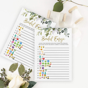 유칼립투스 테마 접이식 리플렛 브로셔 코팅지 하드커버 웨딩 어드바이스 카드 브라이덜 샤워 게임 디지털 선물 - Product Image 3