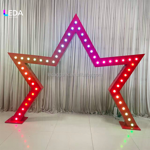 LEDA Easy Assembled Star Shaped Wedding Arch RGB Color <b>Lighting</b> For Wedding <b>Parties</b> And Events Aisle Decoration - Product Image 3