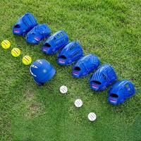 Gants de baseball en cuir de vachette de 12 pouces pour lanceur, en cuir de porc et PU, pour adultes et enfants, bleus, pour softball, vente en gros