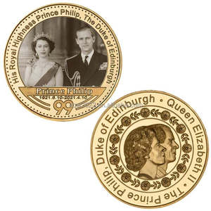 Cadeaux commémoratifs, souvenirs de la reine Élisabeth II, pièces de collection en métal doré - Product Image 3