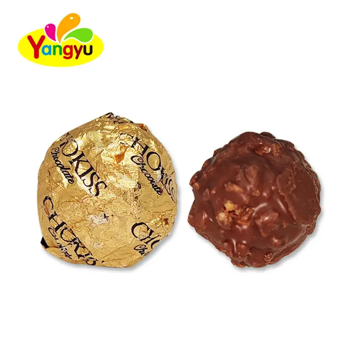 بيع بالجملة مخصص متموج الجوز الفول السوداني الذهبي الكرة الشوكولاته