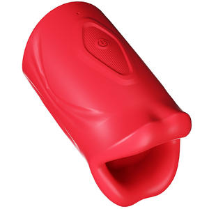 Red Lip Tongue Lick Chupando Training Machine Cup Balanus Penis Exercício Masculino Masturbador Sex Massage Dessensibilização LW1Y-101 - Product Image 1